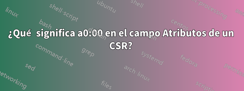 ¿Qué significa a0:00 en el campo Atributos de un CSR?