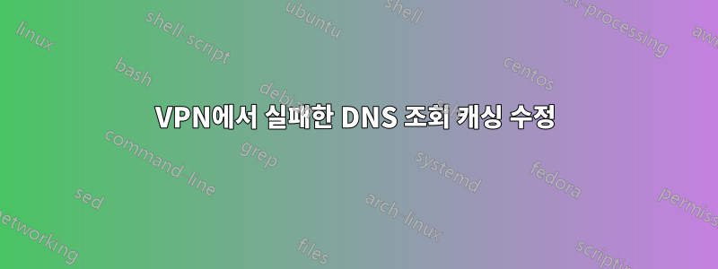 VPN에서 실패한 DNS 조회 캐싱 수정