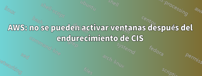 AWS: no se pueden activar ventanas después del endurecimiento de CIS