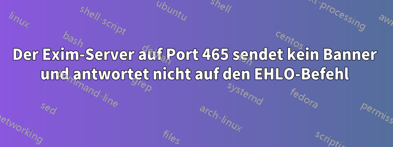 Der Exim-Server auf Port 465 sendet kein Banner und antwortet nicht auf den EHLO-Befehl