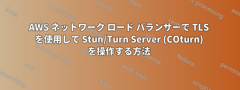 AWS ネットワーク ロード バランサーで TLS を使用して Stun/Turn Server (COturn) を操作する方法