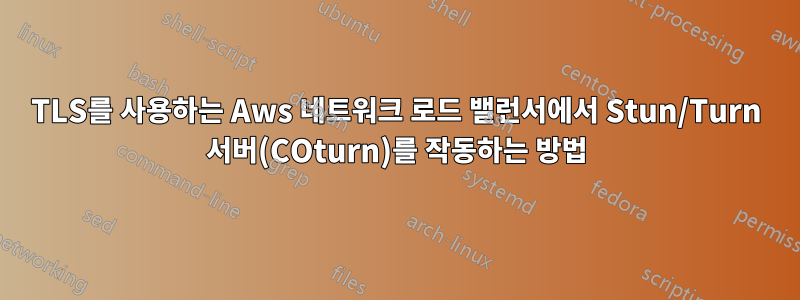 TLS를 사용하는 Aws 네트워크 로드 밸런서에서 Stun/Turn 서버(COturn)를 작동하는 방법