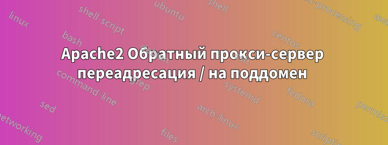 Apache2 Обратный прокси-сервер переадресация / на поддомен