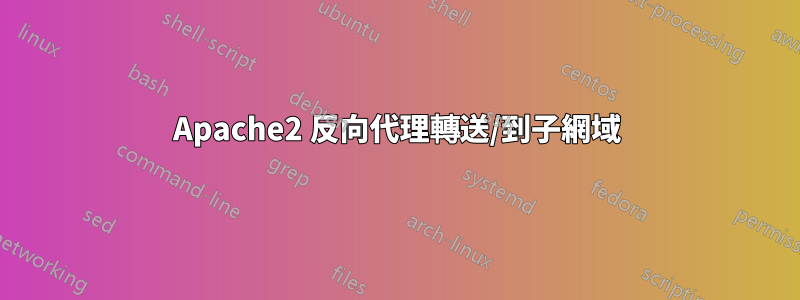 Apache2 反向代理轉送/到子網域