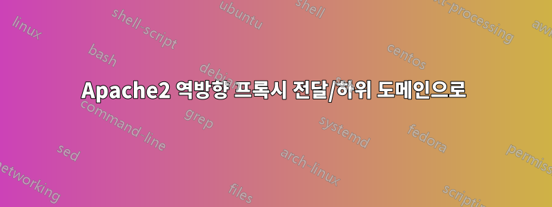 Apache2 역방향 프록시 전달/하위 도메인으로