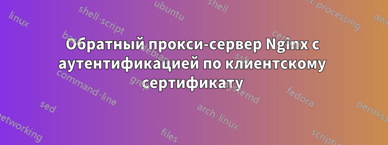 Обратный прокси-сервер Nginx с аутентификацией по клиентскому сертификату