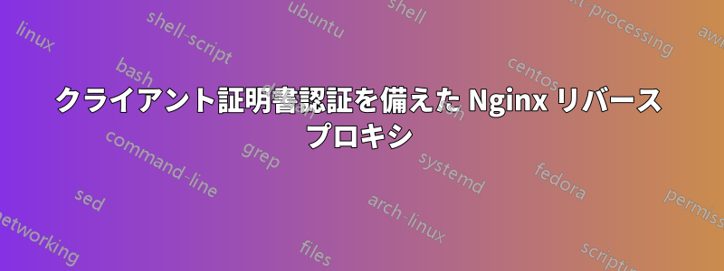 クライアント証明書認証を備えた Nginx リバース プロキシ