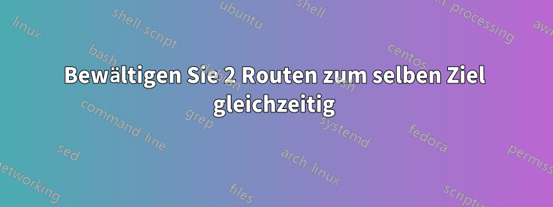 Bewältigen Sie 2 Routen zum selben Ziel gleichzeitig