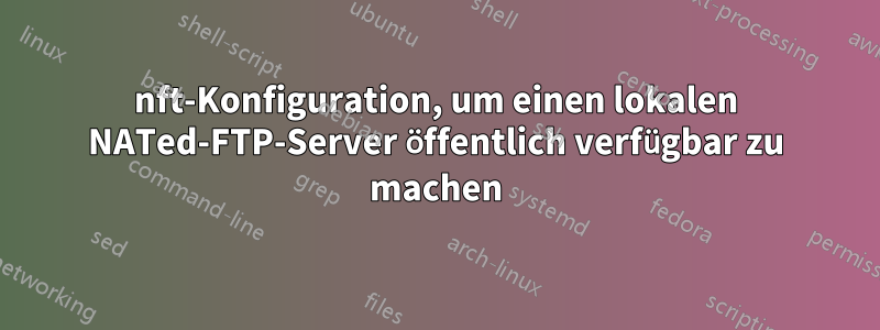 nft-Konfiguration, um einen lokalen NATed-FTP-Server öffentlich verfügbar zu machen