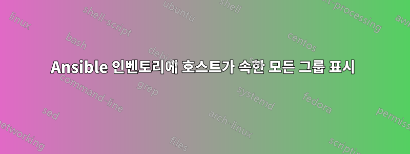 Ansible 인벤토리에 호스트가 속한 모든 그룹 표시