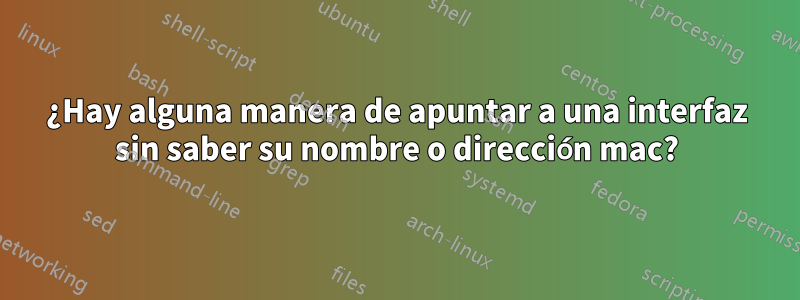 ¿Hay alguna manera de apuntar a una interfaz sin saber su nombre o dirección mac?