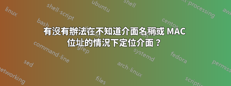 有沒有辦法在不知道介面名稱或 MAC 位址的情況下定位介面？