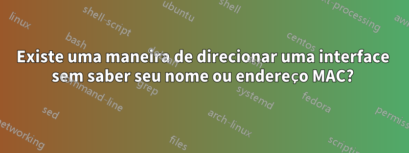 Existe uma maneira de direcionar uma interface sem saber seu nome ou endereço MAC?