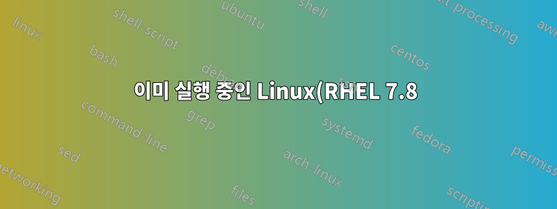 이미 실행 중인 Linux(RHEL 7.8) 인스턴스의 두 번째 디스크에 Linux를 설치합니다.