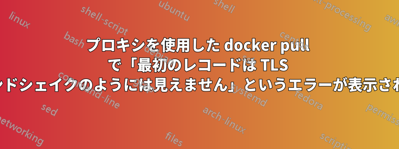 プロキシを使用した docker pull で「最初のレコードは TLS ハンドシェイクのようには見えません」というエラーが表示される