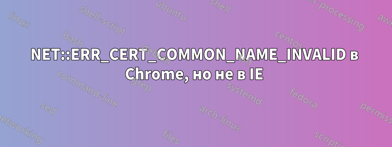 NET::ERR_CERT_COMMON_NAME_INVALID в Chrome, но не в IE