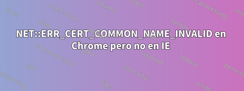 NET::ERR_CERT_COMMON_NAME_INVALID en Chrome pero no en IE