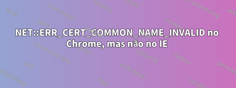 NET::ERR_CERT_COMMON_NAME_INVALID no Chrome, mas não no IE