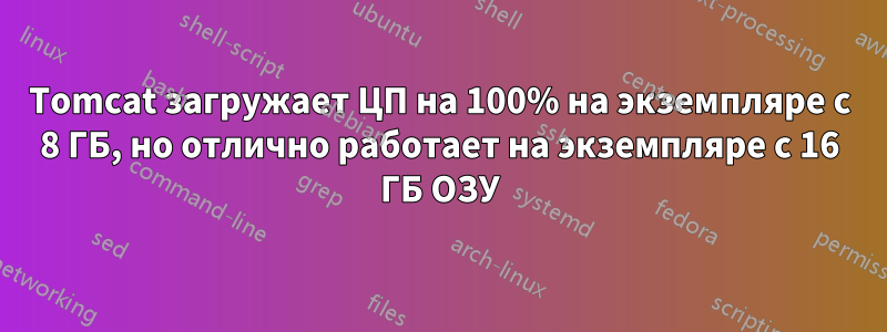 Tomcat загружает ЦП на 100% на экземпляре с 8 ГБ, но отлично работает на экземпляре с 16 ГБ ОЗУ