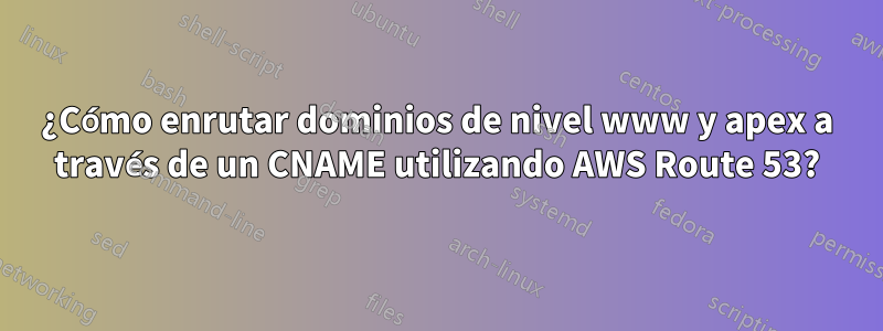 ¿Cómo enrutar dominios de nivel www y apex a través de un CNAME utilizando AWS Route 53?