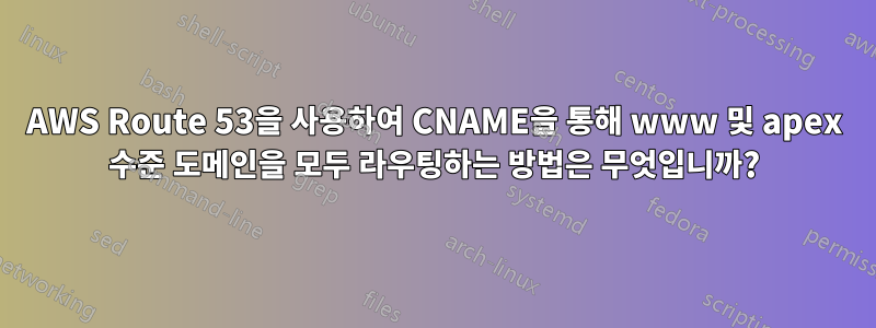 AWS Route 53을 사용하여 CNAME을 통해 www 및 apex 수준 도메인을 모두 라우팅하는 방법은 무엇입니까?