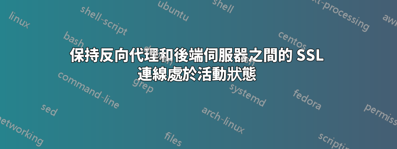 保持反向代理和後端伺服器之間的 SSL 連線處於活動狀態