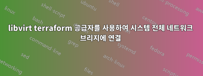 libvirt terraform 공급자를 사용하여 시스템 전체 네트워크 브리지에 연결