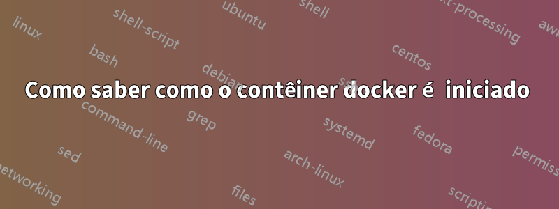 Como saber como o contêiner docker é iniciado