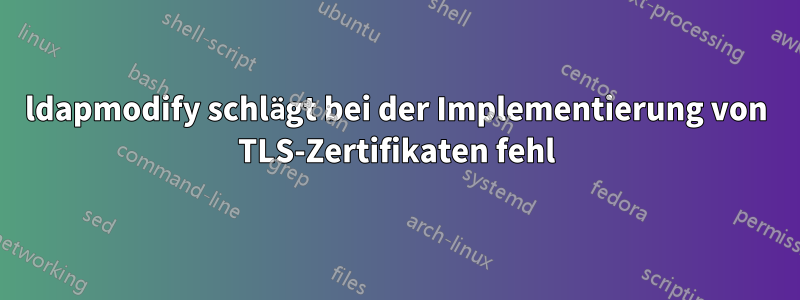 ldapmodify schlägt bei der Implementierung von TLS-Zertifikaten fehl