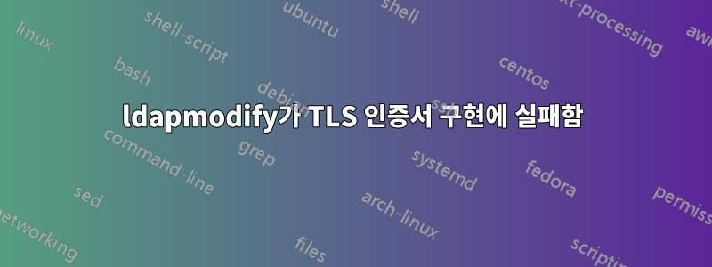 ldapmodify가 TLS 인증서 구현에 실패함