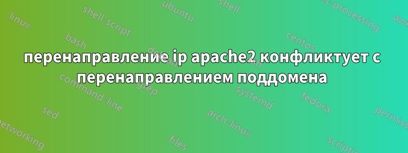 перенаправление ip apache2 конфликтует с перенаправлением поддомена