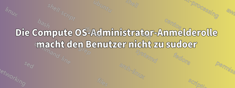 Die Compute OS-Administrator-Anmelderolle macht den Benutzer nicht zu sudoer