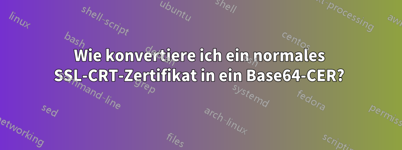 Wie konvertiere ich ein normales SSL-CRT-Zertifikat in ein Base64-CER?