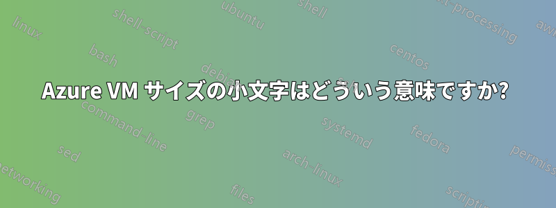 Azure VM サイズの小文字はどういう意味ですか?