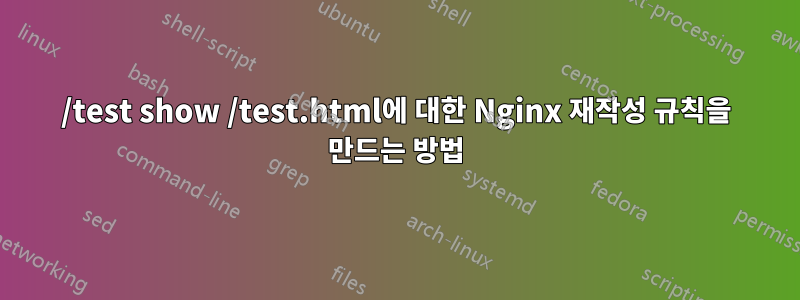 /test show /test.html에 대한 Nginx 재작성 규칙을 만드는 방법