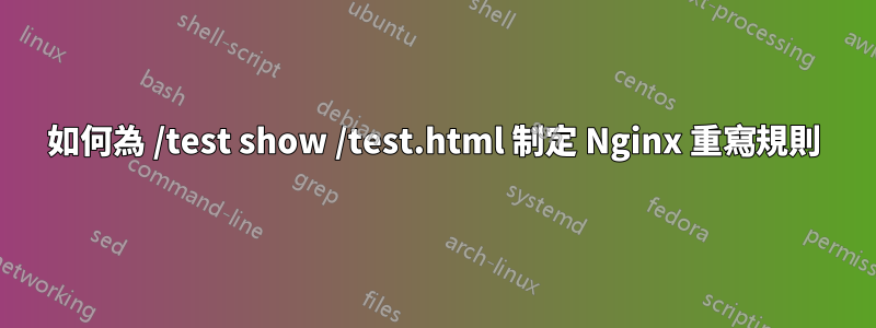 如何為 /test show /test.html 制定 Nginx 重寫規則