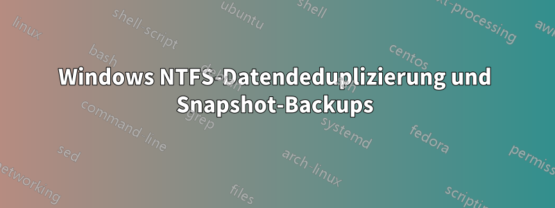 Windows NTFS-Datendeduplizierung und Snapshot-Backups