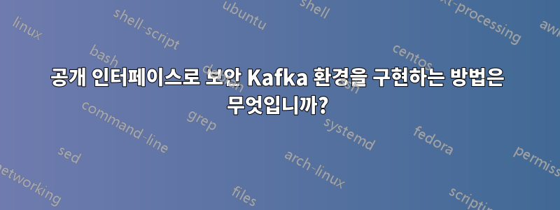 공개 인터페이스로 보안 Kafka 환경을 구현하는 방법은 무엇입니까?