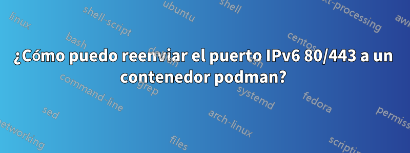 ¿Cómo puedo reenviar el puerto IPv6 80/443 a un contenedor podman?