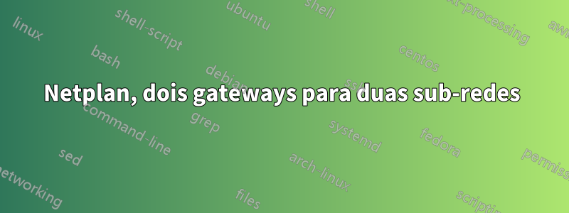 Netplan, dois gateways para duas sub-redes