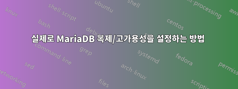 실제로 MariaDB 복제/고가용성을 설정하는 방법