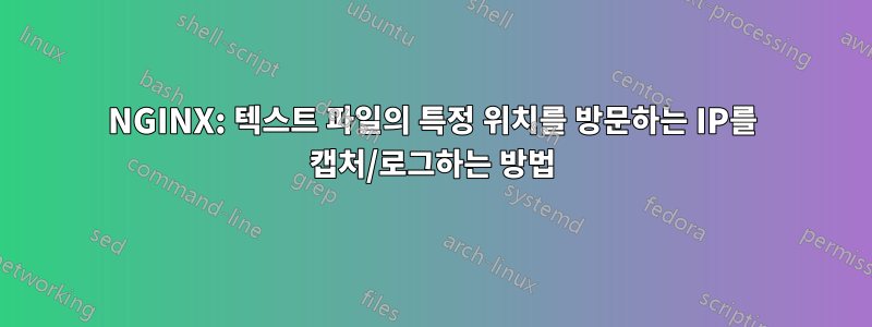 NGINX: 텍스트 파일의 특정 위치를 방문하는 IP를 캡처/로그하는 방법