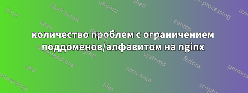 количество проблем с ограничением поддоменов/алфавитом на nginx