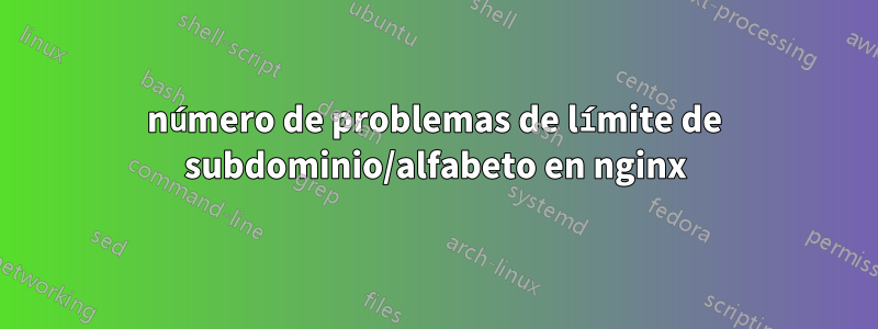 número de problemas de límite de subdominio/alfabeto en nginx