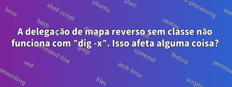 A delegação de mapa reverso sem classe não funciona com "dig -x". Isso afeta alguma coisa?