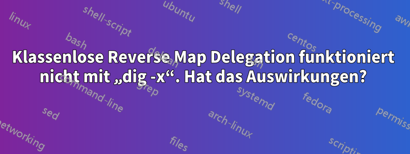 Klassenlose Reverse Map Delegation funktioniert nicht mit „dig -x“. Hat das Auswirkungen?