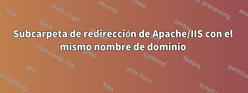 Subcarpeta de redirección de Apache/IIS con el mismo nombre de dominio