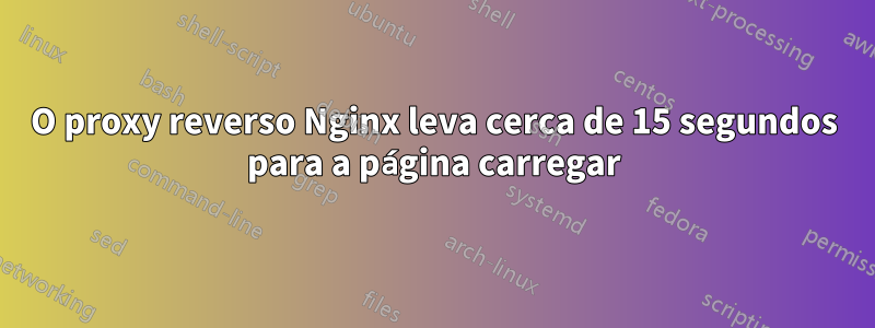 O proxy reverso Nginx leva cerca de 15 segundos para a página carregar