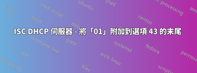 ISC DHCP 伺服器 - 將「01」附加到選項 43 的末尾