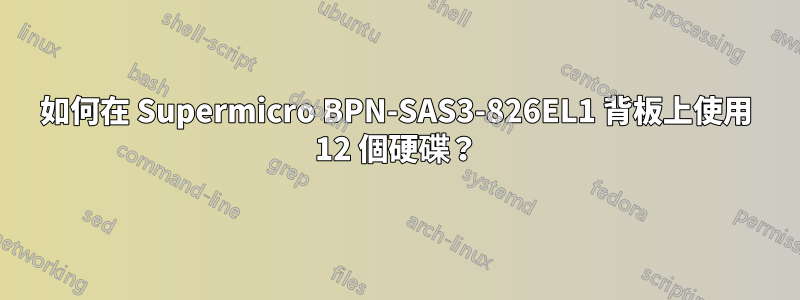 如何在 Supermicro BPN-SAS3-826EL1 背板上使用 12 個硬碟？